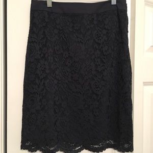 Navy lace pencil skirt